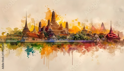 Thailand tourist water color