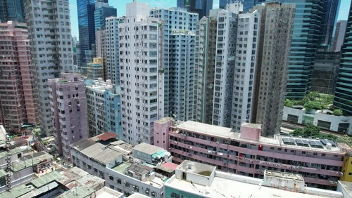 Hong Kong, Kowloon Bay, Ngau Tau Kok, Kwun Tong, Lam Tin, Cha Kwo Ling, Yau Tong Business District, adjacent to Victoria Harbor, enjoying the view of Victoria Harbor. Hong Kong's industrial center photo