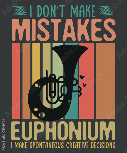 I don't mistake Euphonium Vintage sunset funny euphonium T-Shirt design vector, Euphonium, Vintage sunset, euphonium player, Euphoniumist shirt, Euphoniumist gifts, Euphoniumist dad,