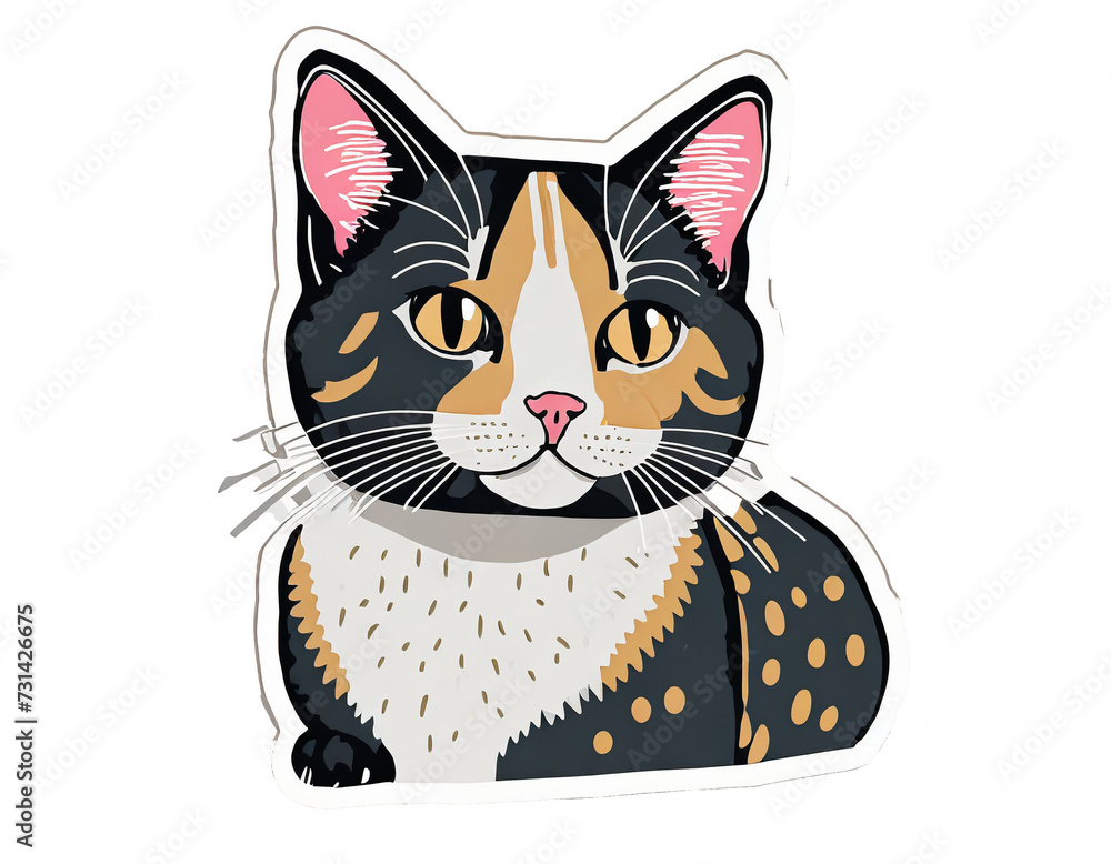 Cut cat sticker, cartoon style. and the most popular cats Cut cat sticker, cartoon style. and the most popular cats
