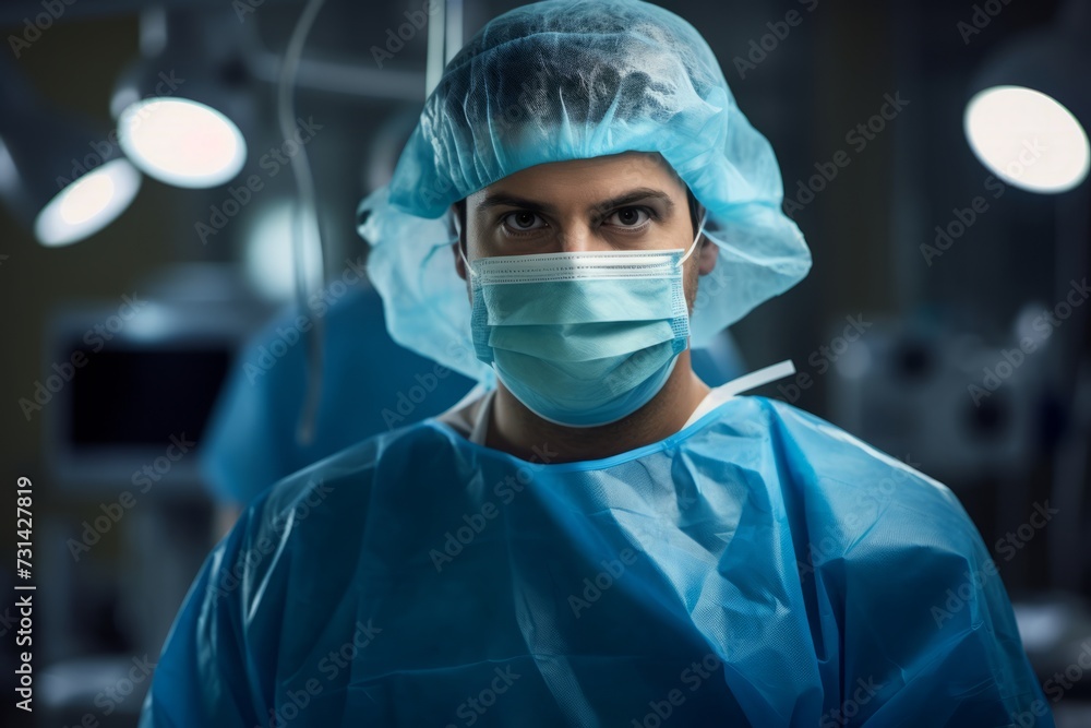 The face of modern medicine: A woman cardiovascular surgeon in her element, surrounded by cutting-edge medical technology The face of modern medicine: A woman cardiovascular surgeon in her element, surrounded by cutting-edge medical technology