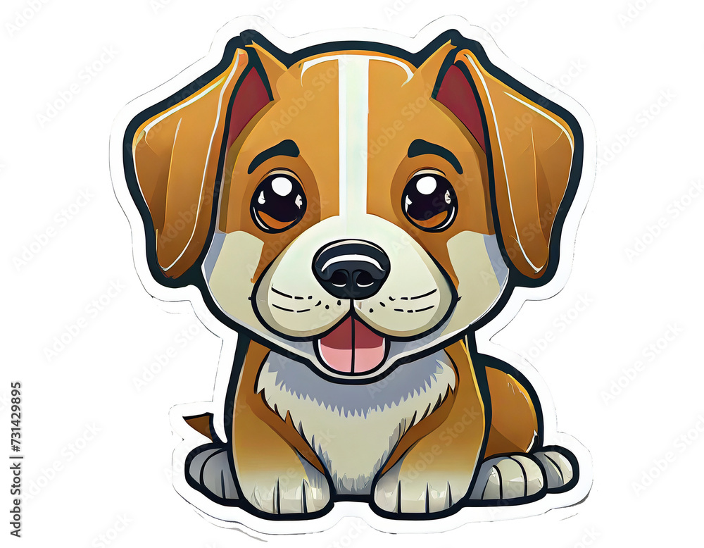 Obraz premium Cut Doge sticker, cartoon style