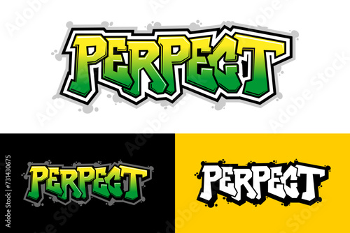 Perpect lettering in graffiti style vector illustration