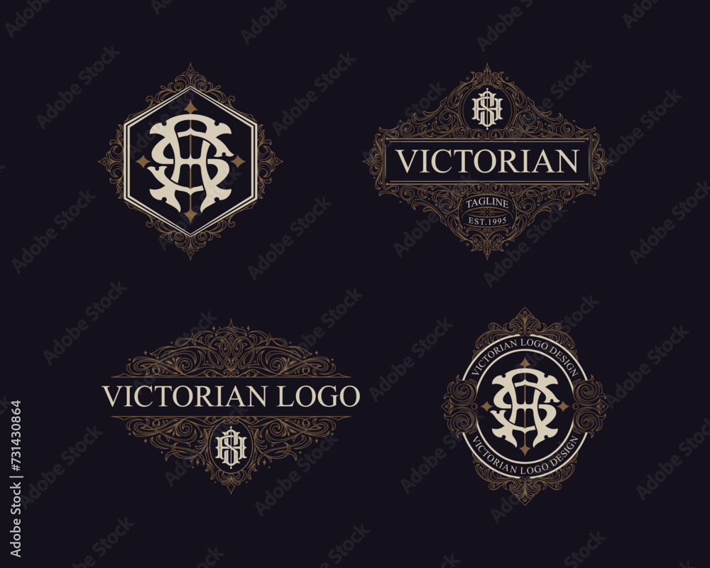 Victorian style monogram with initial AS or SA. Templates set designs. Can be applied on stationery, invitations, signage, packaging, or even as a branding element and etc Victorian style monogram with initial AS or SA. Templates set designs. Can be applied on stationery, invitations, signage, packaging, or even as a branding element and etc