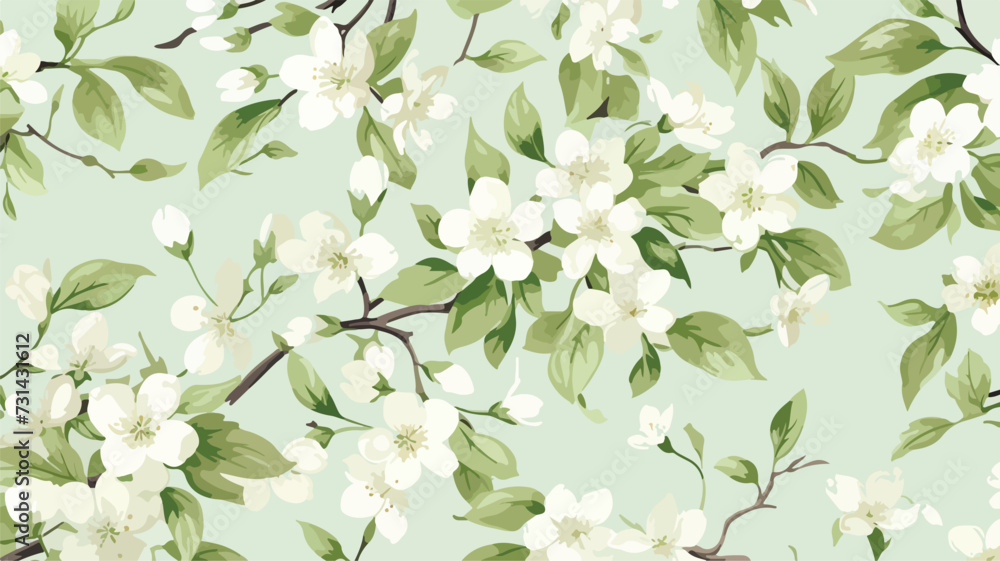 Spring summer green delicate seamless pattern