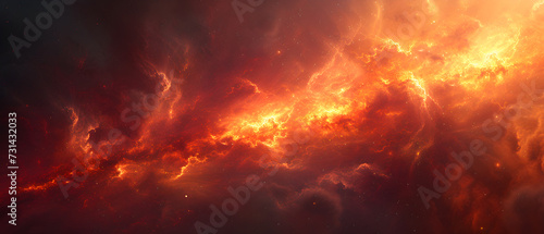 Space Nebula with colorful Whirls and dramatic lightning, deep space background wallpaper