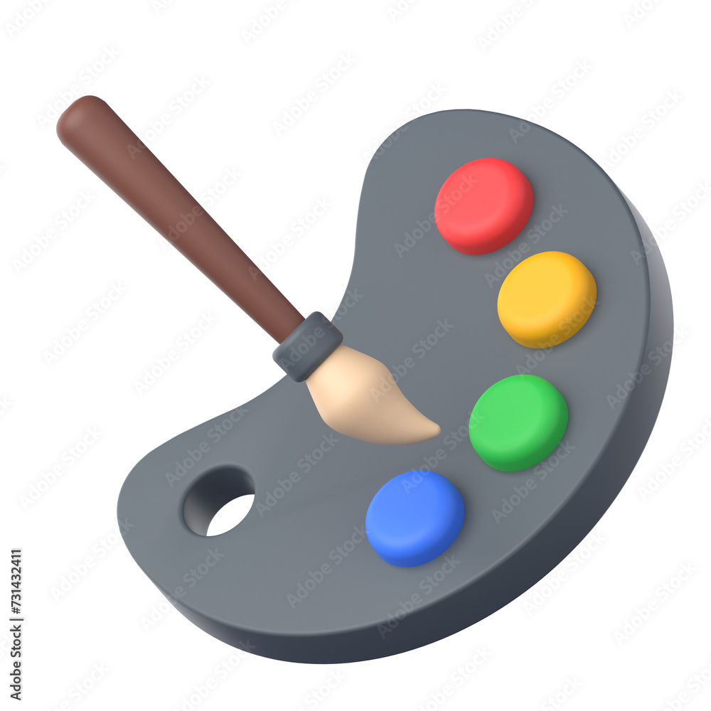 Color Palette 3D Icon Color Palette 3D Icon