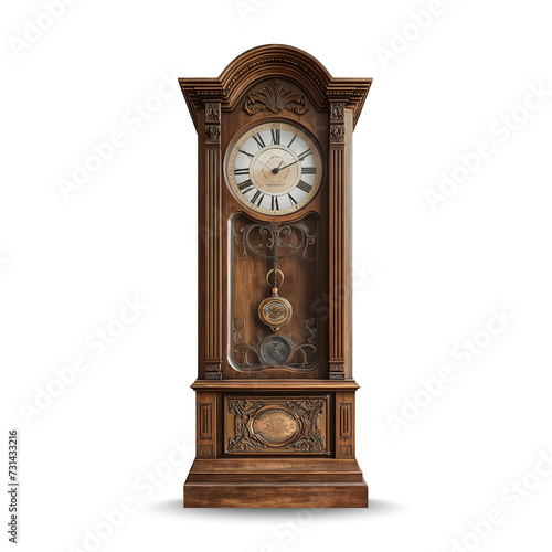 antique clock isolated on white