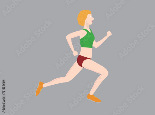 ランニングする女性のイラスト素材です。