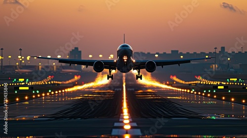 Rising to the Skies: Captivating View of an Airplane Taking Off from the Airport