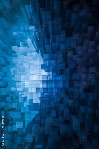 Light in blue squares and lines abstract. © imlane
