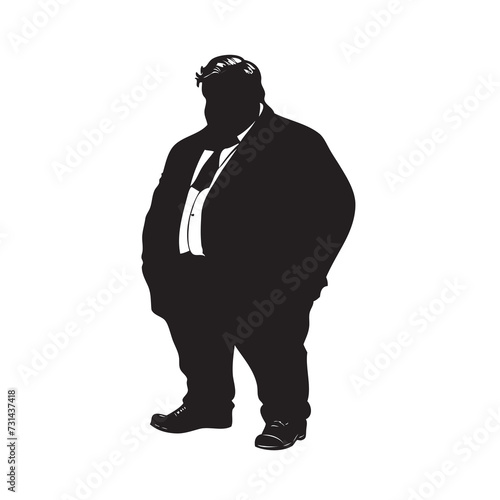 Silhouette of a fat man in a jacket