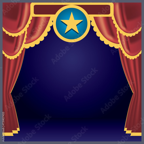 Theater stage with heavy curtains