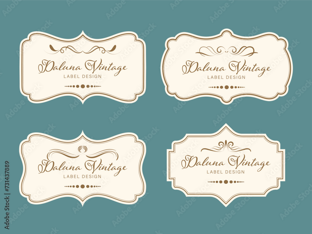 Vintage label and decoration frames collection. Retro classic badge. vector illustration