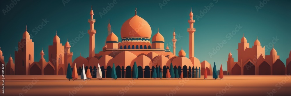 4K Mosque a illustration, set of icons for design mosque, mosque Islamic Ramadhan, elements mosque muslim, illustration of an mosque	