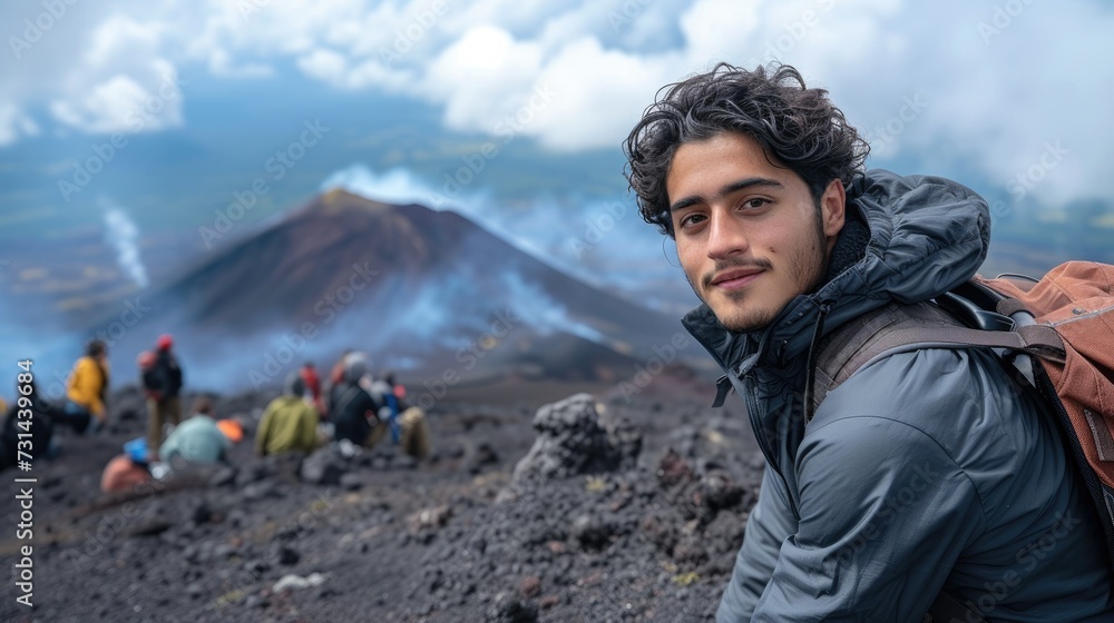 Captivating Cinematic Portrait of a Latin Youth on the Summit