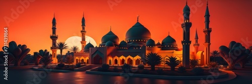 4K Mosque a illustration, set of icons for design mosque, mosque Islamic Ramadhan, elements mosque muslim, illustration of an mosque photo