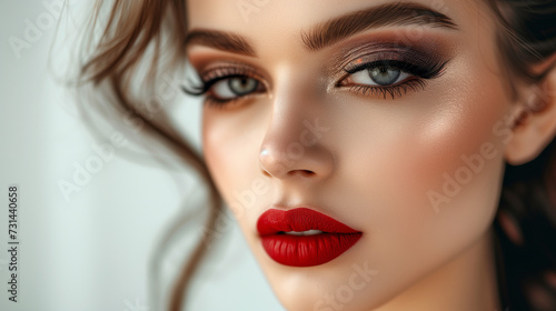 Wallpaper Mural Closeup of young woman's face with high fashion style makeup applied. Torontodigital.ca