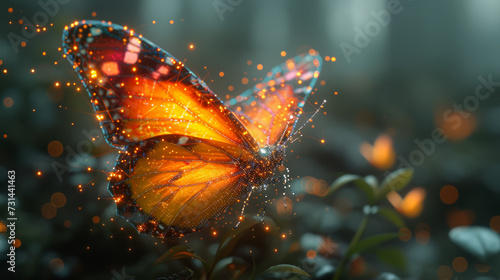 Butterfly image generation tensorflow graph AI hologram  photo