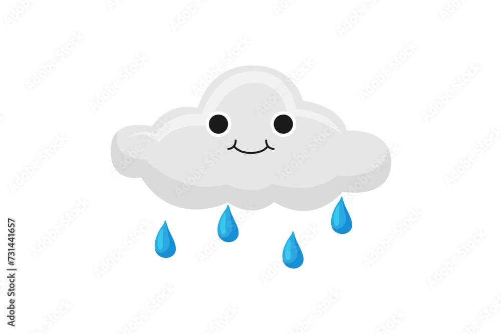Cute Cloud Funny Sticker Design Cute Cloud Funny Sticker Design