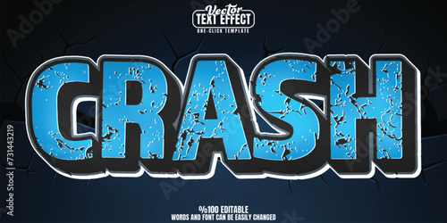 Comic book editable text effect, customizable cartoon and cracked 3D font style