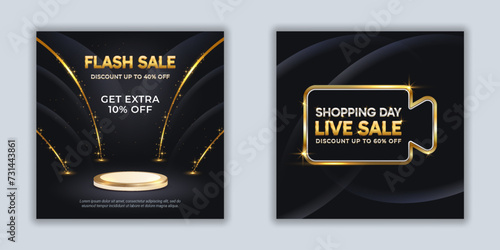 Product Display Vector Template | Advertising a discount, clearance sale, or special event, our flash sale banner template is the ideal choice to grab attention and drive sales. Editable text