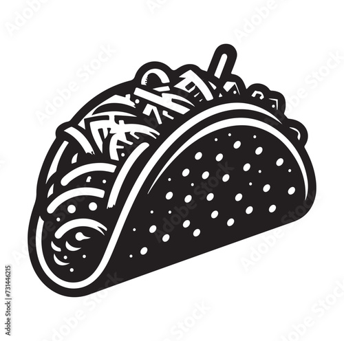 Taco vector icon illustration silhouette 