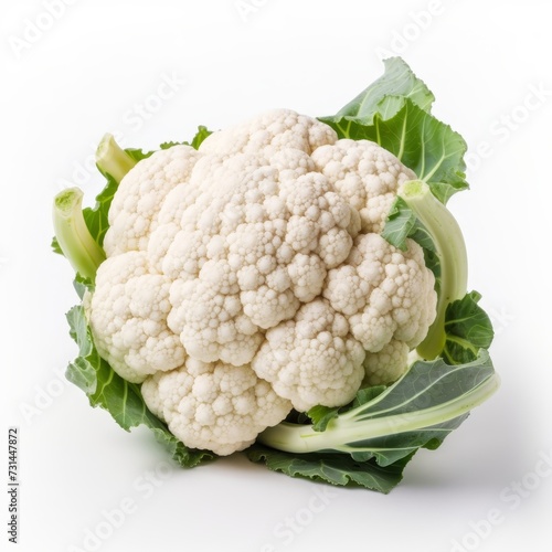 Whole Cauliflower on white Background