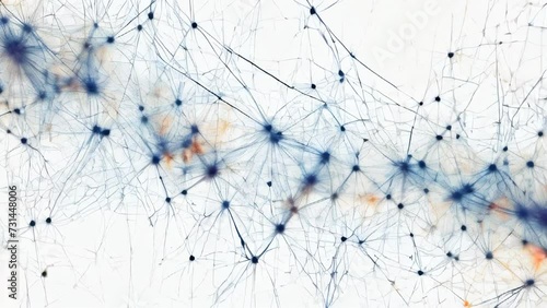An abstract illustration of a neural network, where nodes and connections form complex patterns, representing the flow of data and concepts of machine learning.
 photo