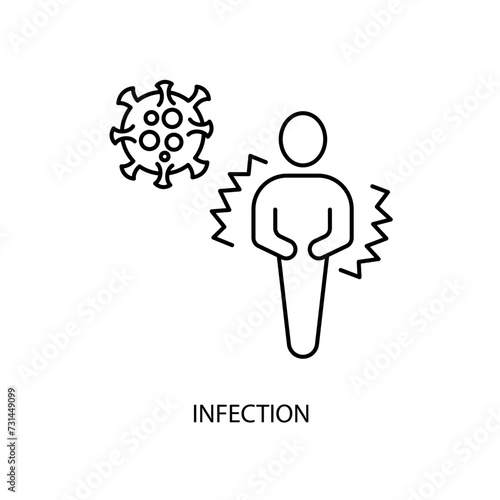 infection concept line icon. Simple element illustration. infection concept outline symbol design.