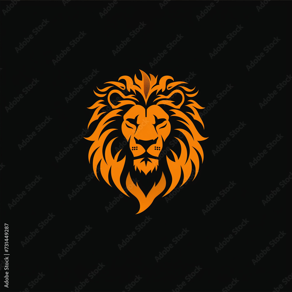 ベクターデザインのライオンのロゴ。黒の背景の動物のロゴ。アイコン。シンボル。
Vector design lion logo. Animal logo on black background. Icon. Symbol. [Generative AI]
