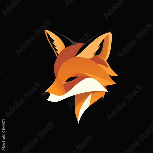 ベクターデザインのキツネのロゴ。黒の背景の動物のロゴ。アイコン。シンボル。
Vector design fox logo. Animal logo on black background. Icon. Symbol. [Generative AI]