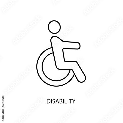 disability concept line icon. Simple element illustration. disability concept outline symbol design.