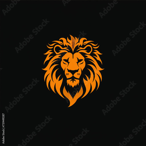 ベクターデザインのライオンのロゴ。黒の背景の動物のロゴ。アイコン。シンボル。 Vector design lion logo. Animal logo on black background. Icon. Symbol. [Generative AI] © Tatsuya