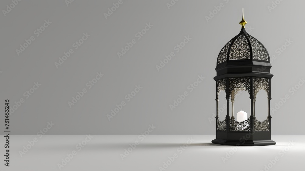 modern minimalist arabic lantern in black with white background simple elegant for copy space ramadan kareem. modern minimalist arabic lantern in black with white background simple elegant for copy space ramadan kareem.