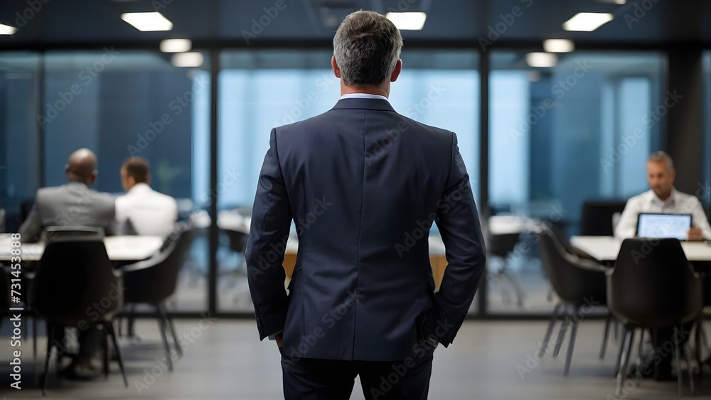 Fototapeta premium a businessman with his team in office, professional business team, business man in office 