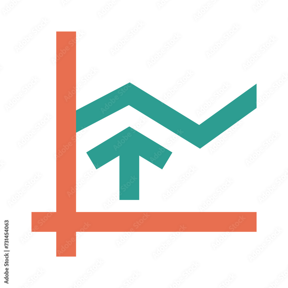 Chart icon, growth analytic with up arrow isolated on transparent background. Minimalist vector illustration. Chart icon, growth analytic with up arrow isolated on transparent background. Minimalist vector illustration.