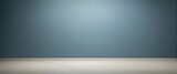 empty room with blue color wall banner, wall banner, empty wall banner 
