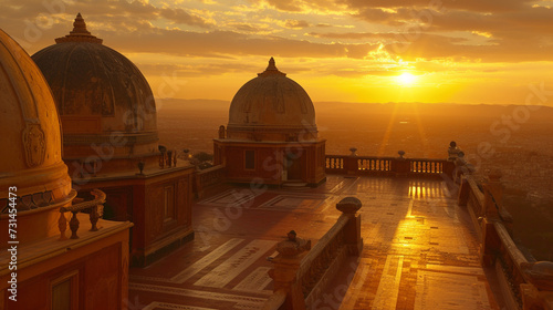 A celestial observatory atop the palace towers, where astronomers study the movements of the stars. photo