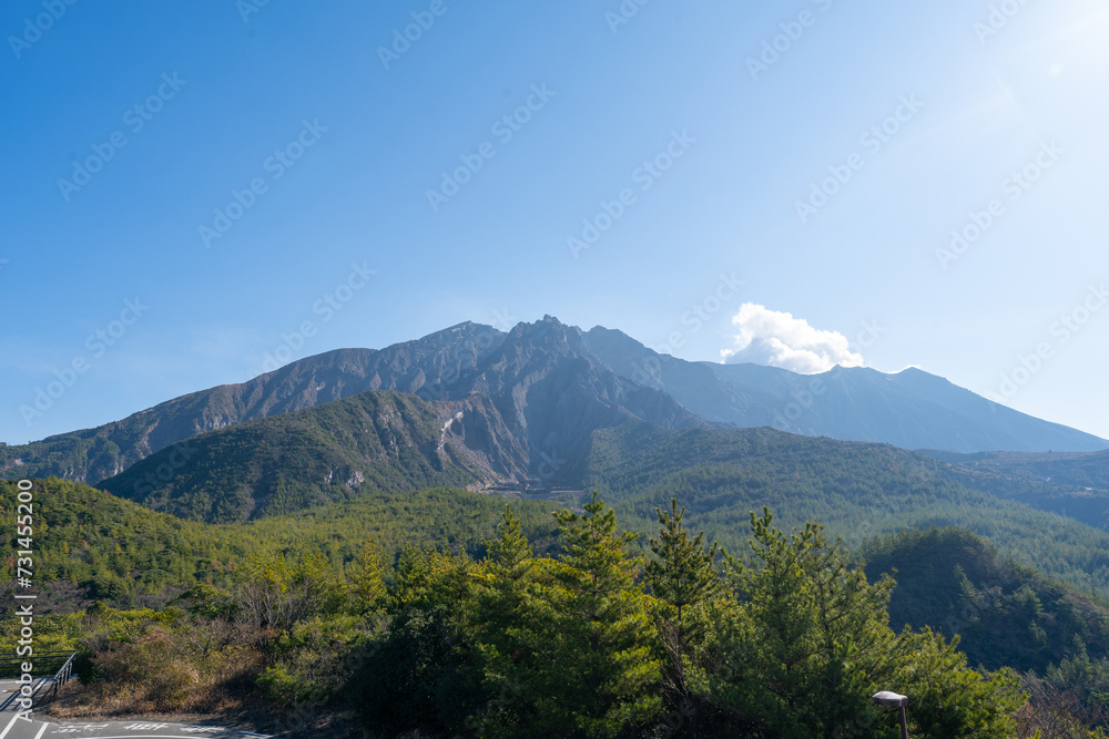 鹿児島 桜島の火山の風景 鹿児島 桜島の火山の風景