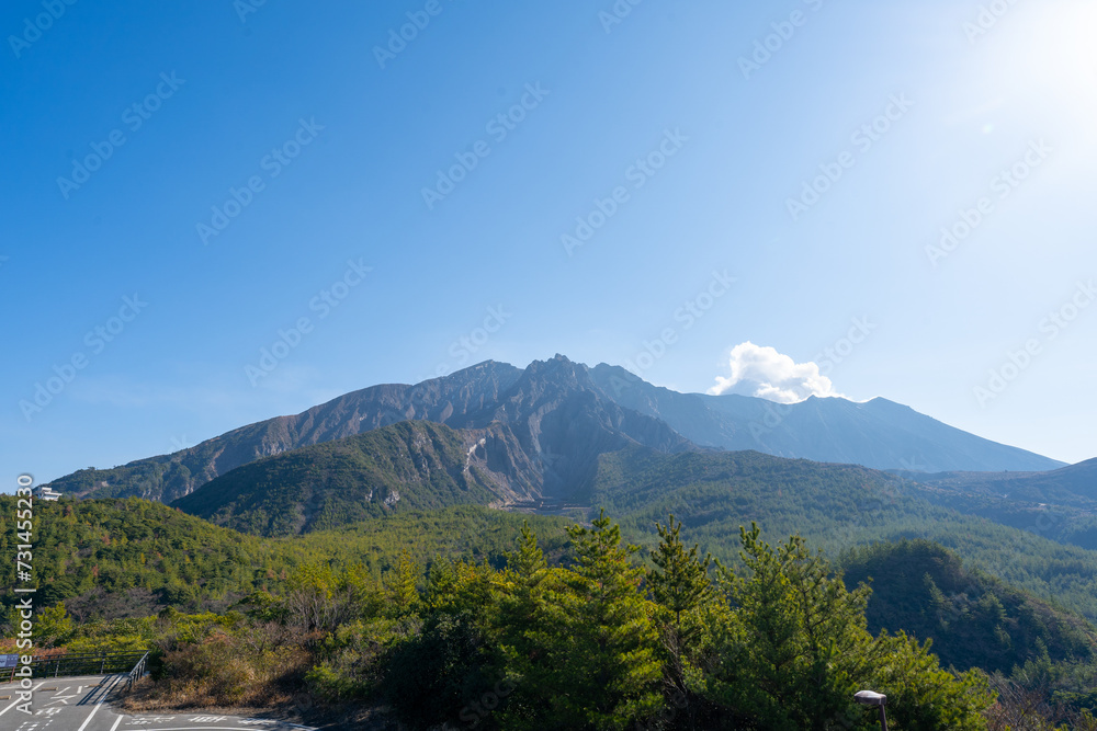 鹿児島 桜島の火山の風景 鹿児島 桜島の火山の風景