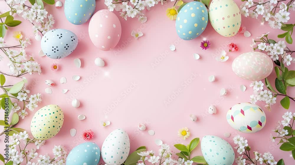 easter eggs frame background easter eggs frame background