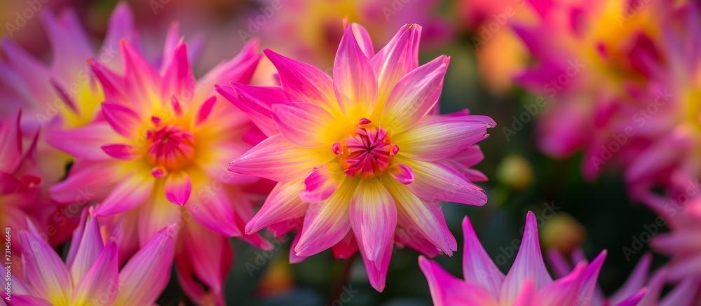 Close-up of colorful flowers in various shades Close-up of colorful flowers in various shades