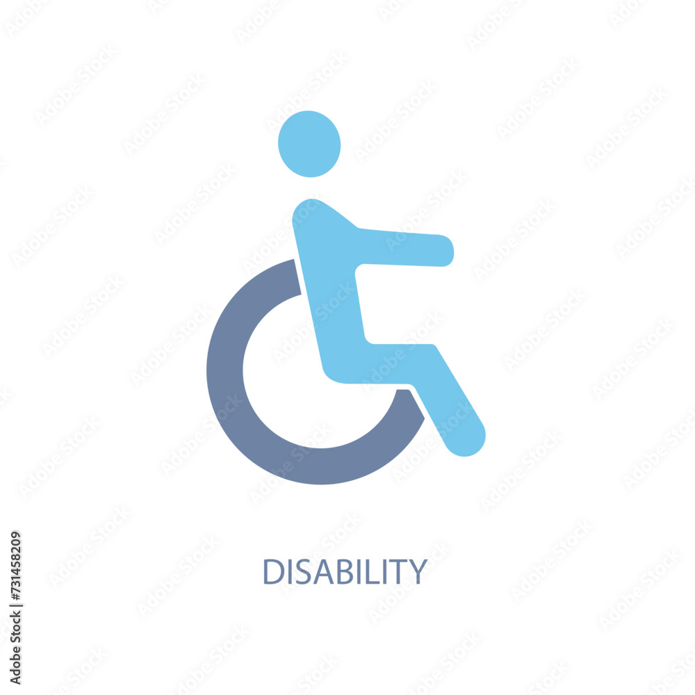 disability concept line icon. Simple element illustration. disability concept outline symbol design. disability concept line icon. Simple element illustration. disability concept outline symbol design.