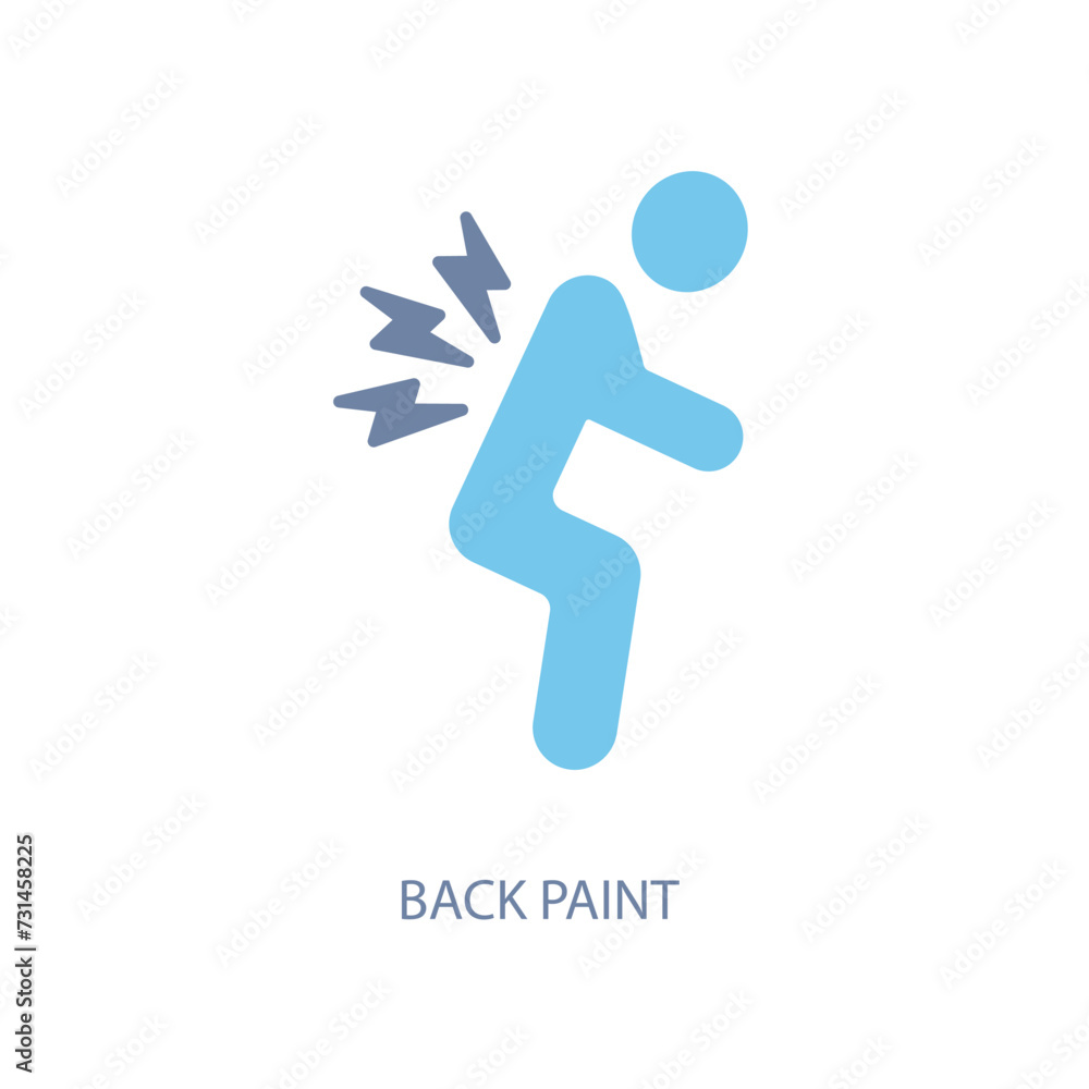 back pain concept line icon. Simple element illustration. back pain concept outline symbol design. back pain concept line icon. Simple element illustration. back pain concept outline symbol design.