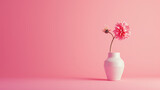 White Vase With Pink Flower