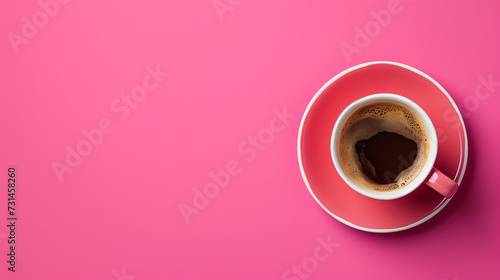 A Cup of Coffee on a Pink Background