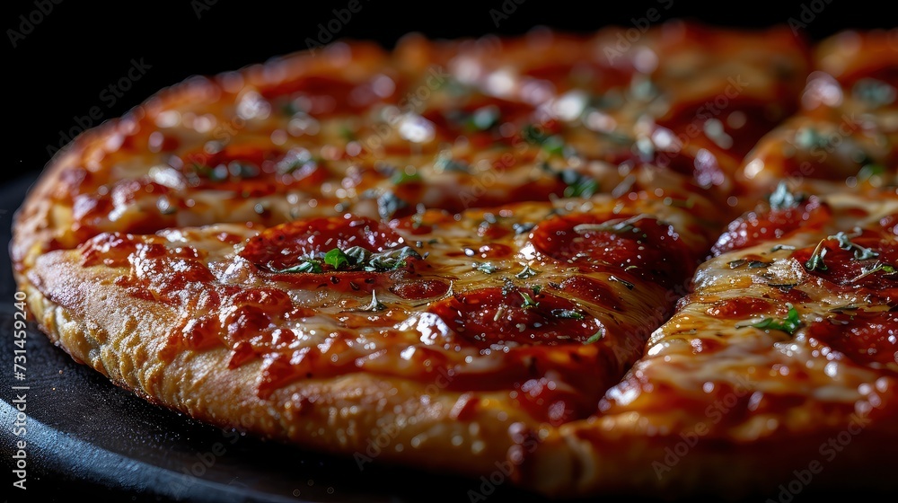 Cheesy Delight: Close-Up View of Delicious Pizza Cheesy Delight: Close-Up View of Delicious Pizza