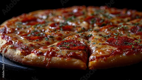 Cheesy Delight: Close-Up View of Delicious Pizza