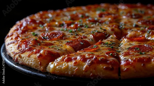 Cheesy Delight: Close-Up View of Delicious Pizza